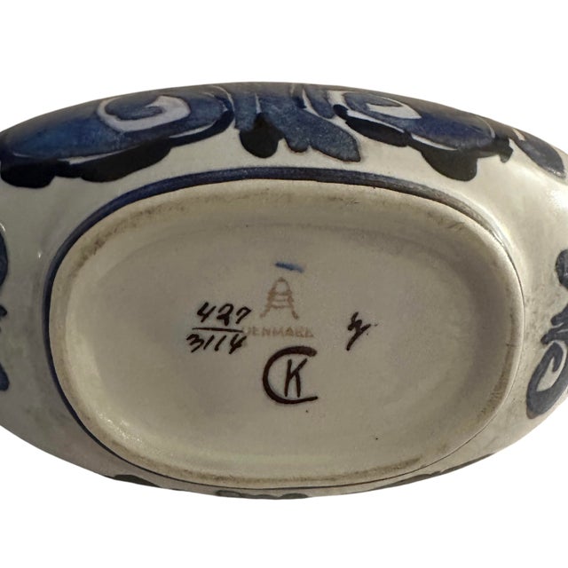 1960s Mid-Century Modern Blue Royal Copenhagen Tenera Flat Vase For Sale - Image 5 of 10