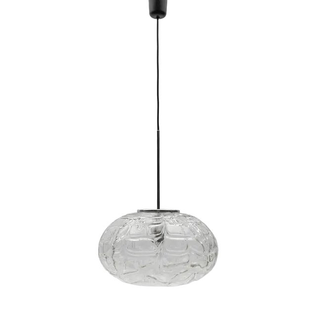 Large Oval Yellow Murano Glass Ball Pendant Lamp from Doria Leuchten, Germany, 1960s For Sale