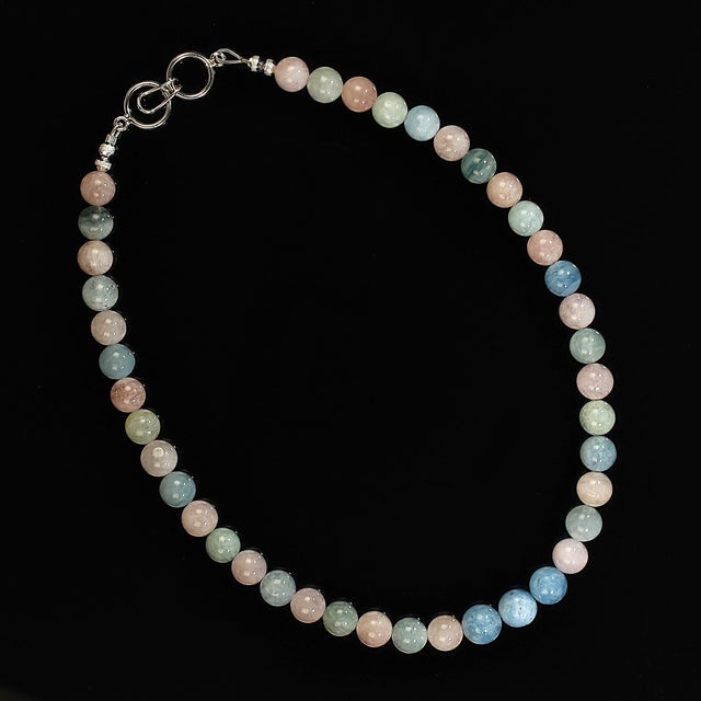 2020s Ajd 16 Inch Multi Color Highly Polished Beryl Necklace For Sale - Image 5 of 8