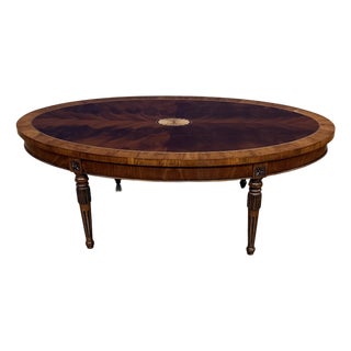 Traditional Oval Mahogany Cocktail Table by Leighton Hall - Showroom Sample For Sale