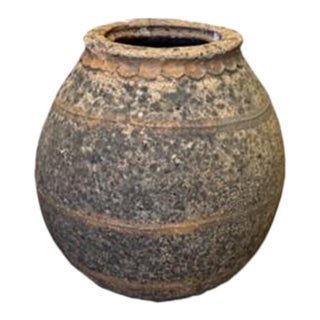 Large Antique Olive Jar / Biot Style Garden Vessel For Sale