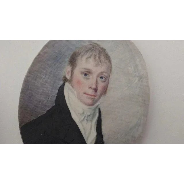 Brown Circa 1800 Miniature Portrait Painting by William M. S. Doyle For Sale - Image 8 of 11