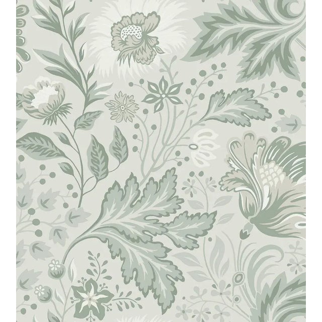 Sample - Sandberg for The House of Scalamandré Ava Wallcovering, Pistachio For Sale