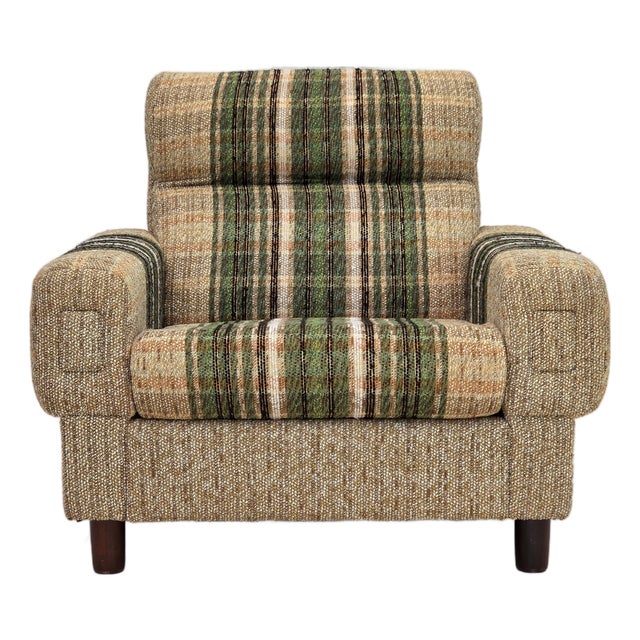 Danish Club Chair in Furniture Wool from Nisbo Horsens, 1980s For Sale