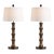 Late 20th Century Sculptural Segmented Column Aged Bronze Finish Table Lamps Bamboo Form Influence 32” H (L324) - a Pair For Sale