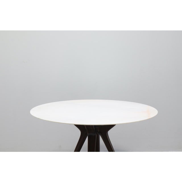 Osvaldo Borsani for ABV Arredamenti Borsani Varedo: Rare dining table, model 7387, with an original white marble top on a...