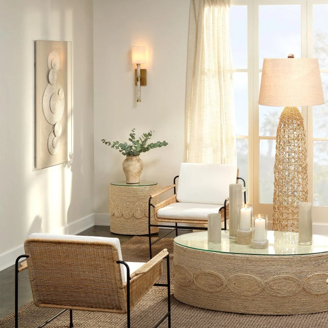 Charlotte Stacked Hurricane with Alabaster Base, Tall For Sale In Los Angeles - Image 6 of 12