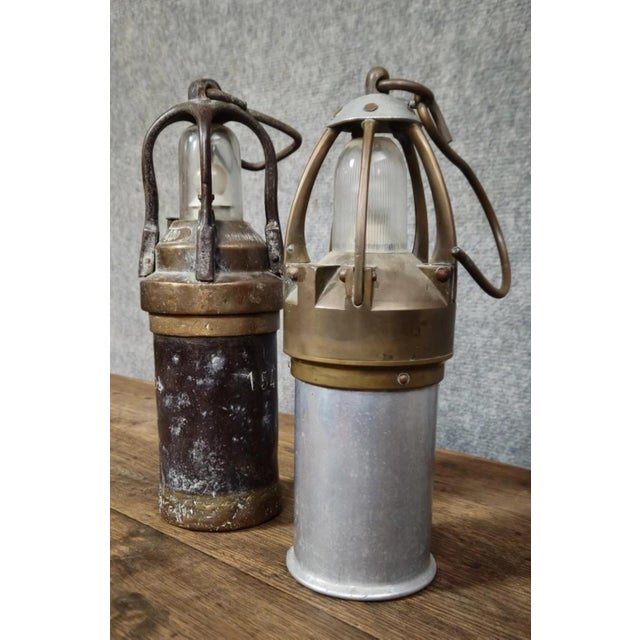 Two Antique Miner's Lamps (Lot B) Dimensions: See photos Up to 250V (Europe/UK Standard).The wiring of this item may be...