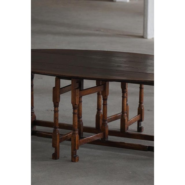 Brown Large Mid-Century French Modern Gateleg Dining or Console Table, 1940s For Sale - Image 8 of 18