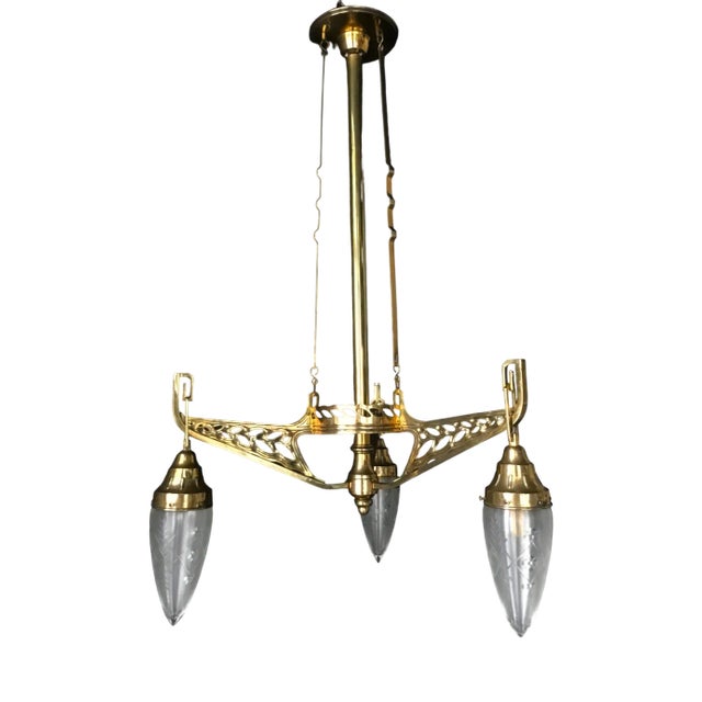 Art Nouveau Chandelier, Vienna, 1900s For Sale