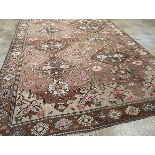 Mid-20th Century Handmade Turkish Anatolian Tribal Room Size Carpet For Sale In New York - Image 6 of 8