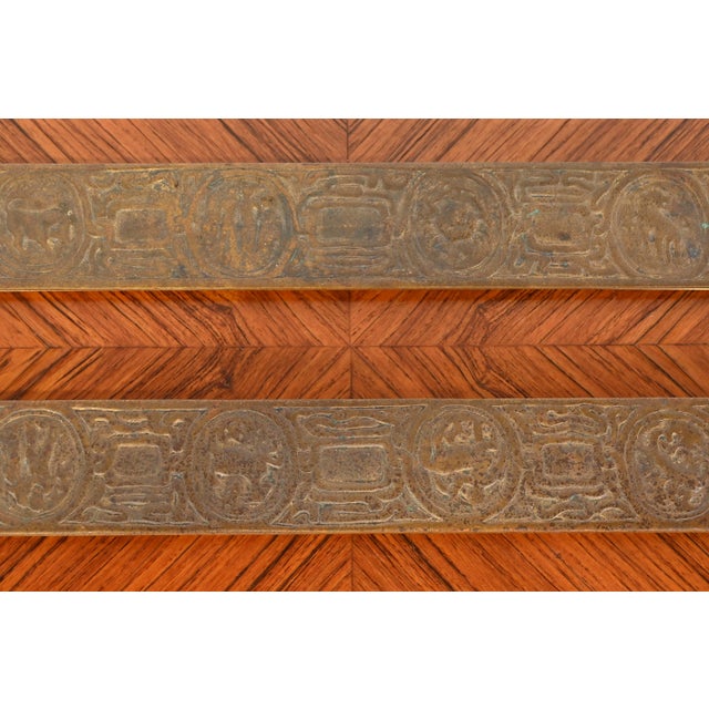 Metal Tiffany Studios New York Zodiac Bronze Doré Blotter Ends For Sale - Image 7 of 12