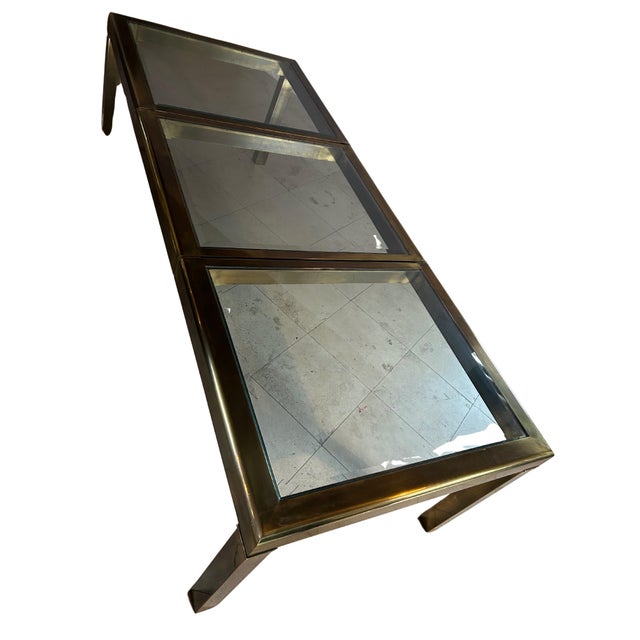 Mid-Century Modern 1970s Attributed to Mastercraft Brass and Glass Extension Dining Table With 8 Mastercraft Chairs For Sale - Image 3 of 5