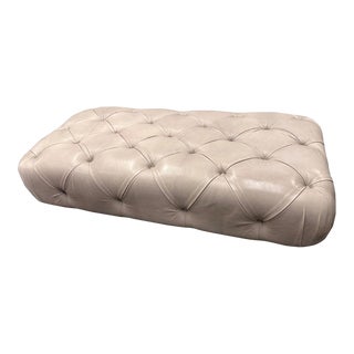 Modern Sally Sirkin Lewis for J Robert Scott Long Leather Pouf Ottoman Bench For Sale