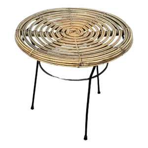 Italian Rattan Side Table Attributed to Franco Albinini