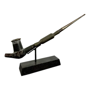 Early 20th Century Ceremonial Pipe of the Dinka Tribe Professionally Mounted