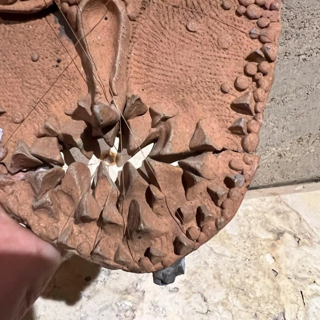 Mid-Century Modern 1970s Hand Crafted Art Pottery Distressed Mask For Sale - Image 3 of 11