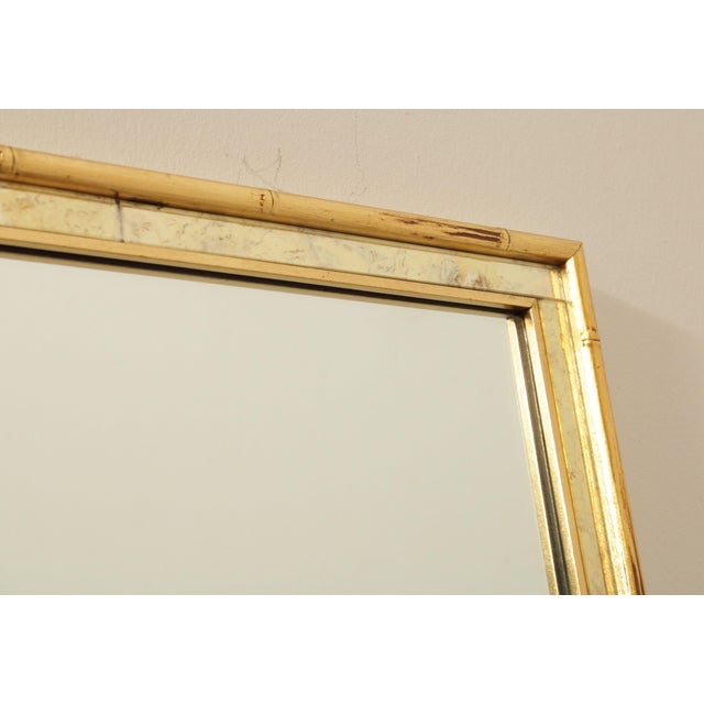 1970s LaBarge Hollywood Regency Gold Faux Bamboo FullLength Mirror