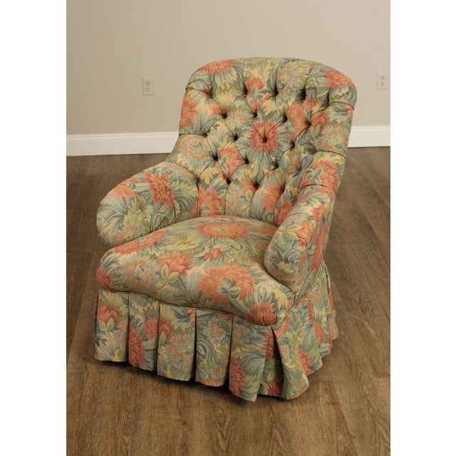 Henredon Henredon Historic Natchez Collection Button Tufted Armchair For Sale - Image 4 of 12