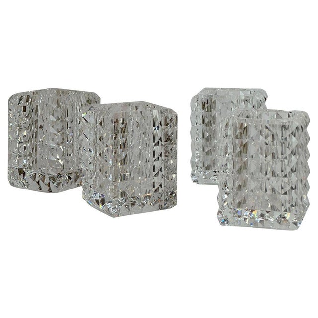 Faceted Optical Glass Candle Votives from Veritas, Texas, 2016, Set of 2 For Sale - Image 10 of 10