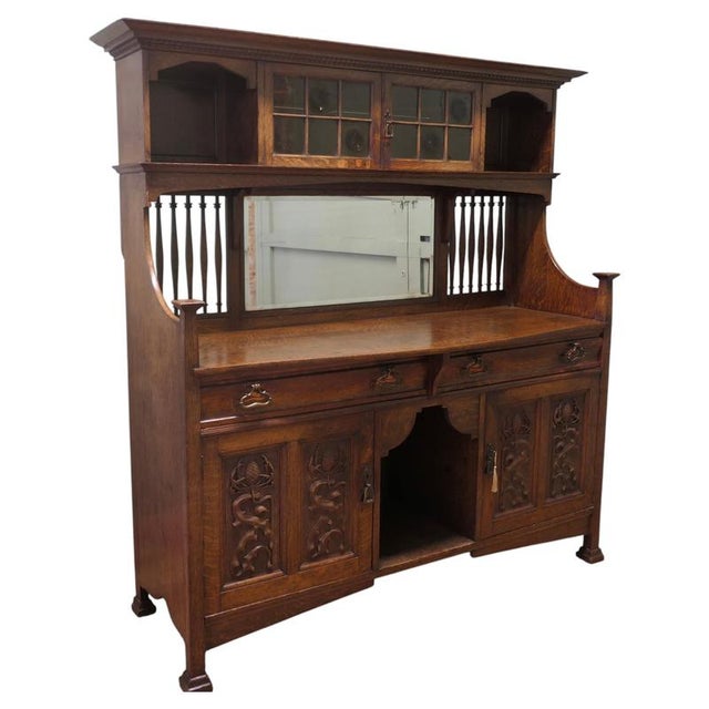 Large Arts and Crafts Sideboard from Shapland and Petter, 1900 For Sale - Image 9 of 9