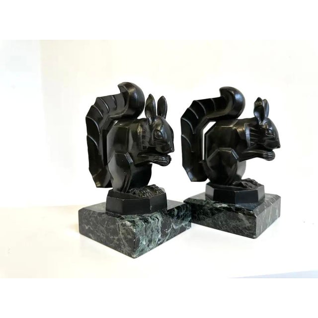 Gorgeous pair of Original antique Art Deco bookends model: "Squirrel'' by Max le Verrier 1930. Superbly stylized Art Deco...