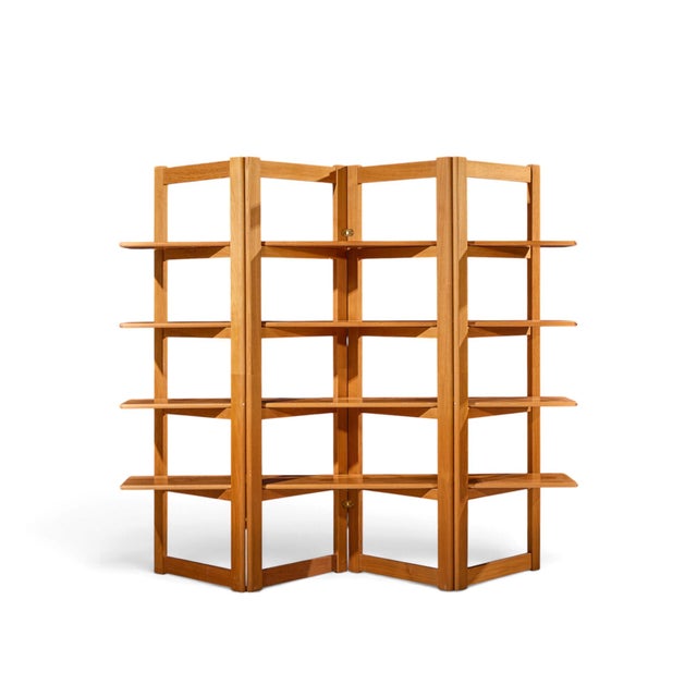 Wood Kurt Østervig Style Mid Century Teak Bookshelf Room Divider For Sale - Image 7 of 9