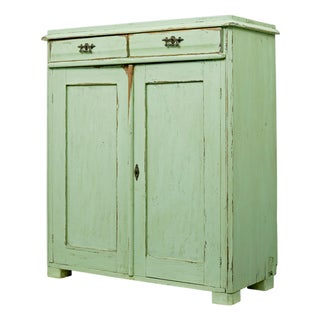 Scandinavian Green Painted Kitchen Buffet, 1860 For Sale