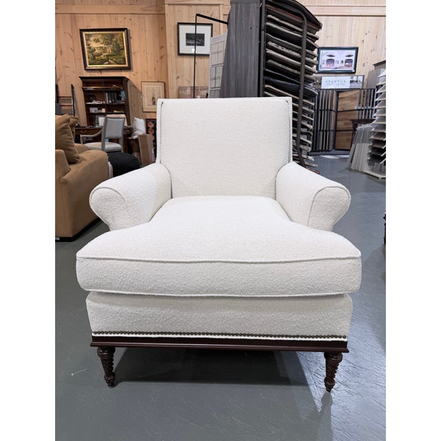 Lillian August Pair of Lillian August Shelley Bouclé Lounge Chairs For Sale - Image 4 of 12