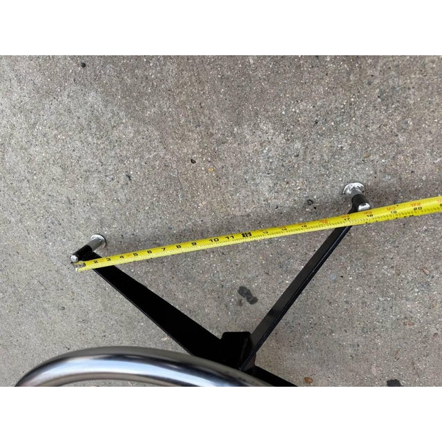 Pair of Mid Century Atomic Style Swivel Black Vinyl & Metal Bar Stools by Modern Stool Co. For Sale In Washington DC - Image 6 of 12