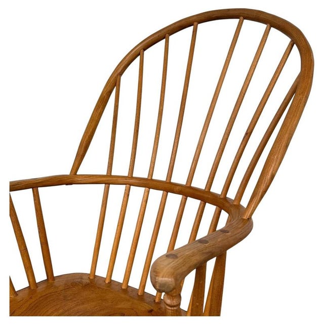 Antique English Ash Spindle-Back Rocking Chair For Sale - Image 3 of 12
