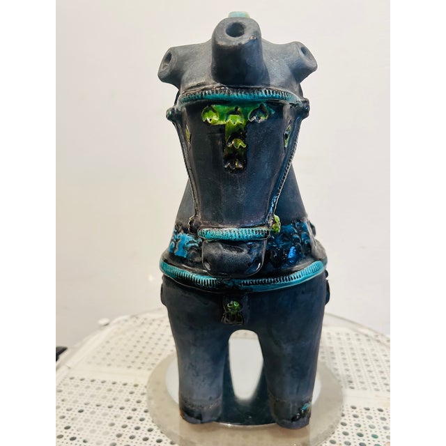 Mid-Century Modern MCM 1960s XL Bitossi Rimini Ceramic Horse Sculpture by Aldo Londi, Italy For Sale - Image 3 of 10