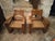 1950s Chestnut & Vienna Straw Living Room Set, Set of 3 For Sale - Image 5 of 17
