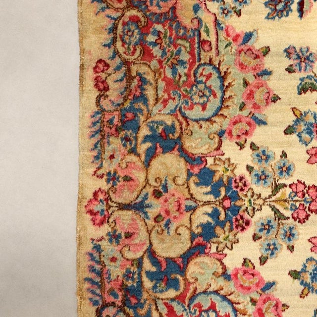 Handmade Kerman Rug in Cotton For Sale - Image 6 of 10