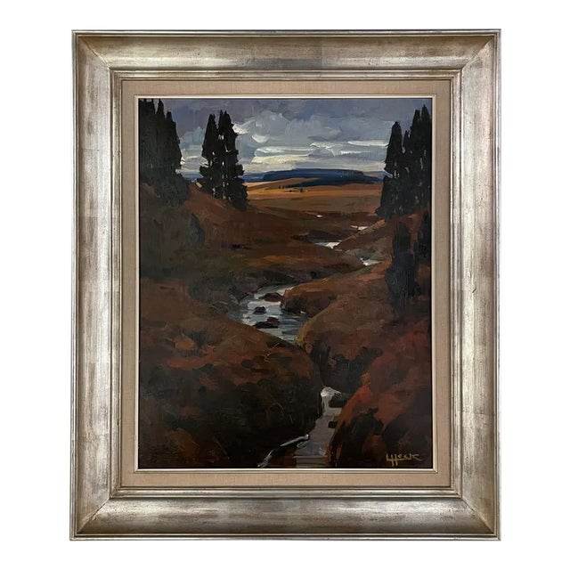 Framed Oil Painting on Panel by Lucien Hock (1899-1972) For Sale