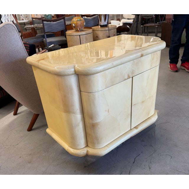 1980s Enrique Garcel for Jimeco Goatskin Lacquered Night Stands, A Pair For Sale - Image 4 of 18