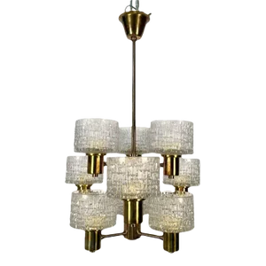 Swedish Mid-Century Modern 9 Light Chandelier / Pendant by Hans-Agne Jakobsson
