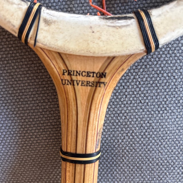Vintage 1950s Princeton University Private-Label Wooden Tennis Squash Racket – Provenance Verified For Sale - Image 11 of 12