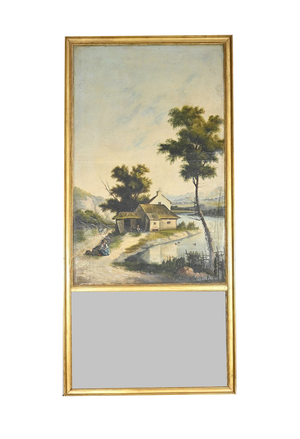Trumeau Mirror in Gilded Wood, Late 19th Century