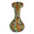 Antique Millefiori Vase Green and Orange, Fratelli Toso Murano Ca. 1920s For Sale