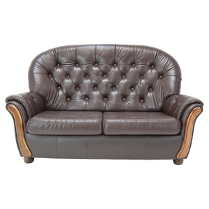 Mid-Century Leatherette 2-Seat Sofa, 1990s.