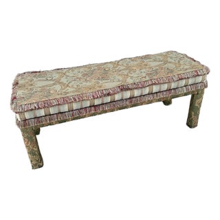 Vintage Hollywood Regency Tufted Parsons Bennxh For Sale