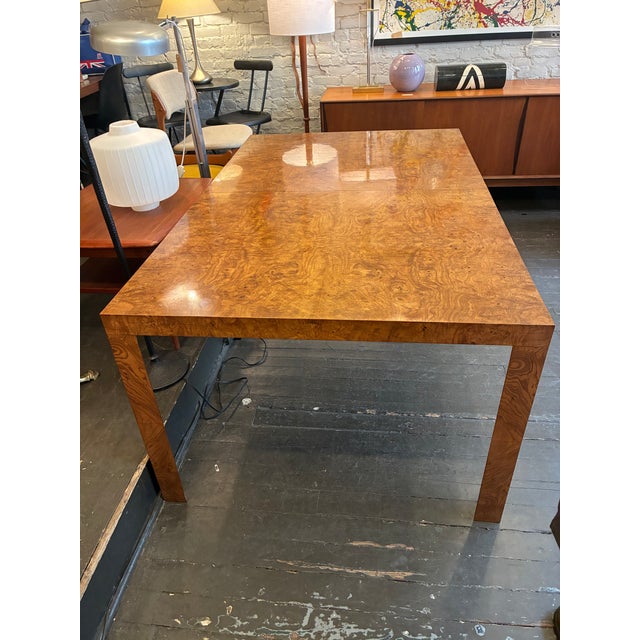1970s Burlwood Parsons Table by Edward Wormley for Dunbar For Sale In New York - Image 6 of 10