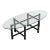 1970s Drexel Heritage Faux Bamboo Oval Glass Coffee Table For Sale