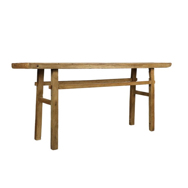 American Matthew Izzo Home Large Reclaimed Solid Wood Village Console For Sale - Image 3 of 7