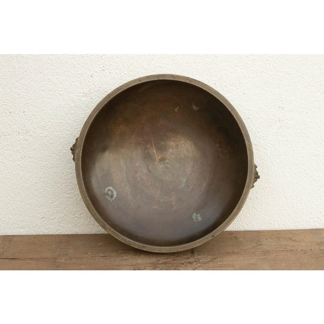 Mid 20th Century Handcast Indian Bronze Temple Urli For Sale - Image 5 of 7