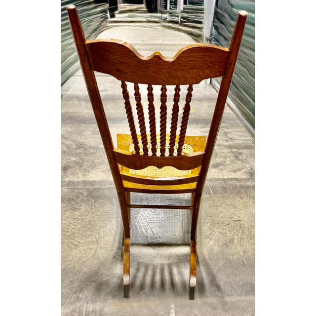 Antique Barley Twist Spindle Back Rocking Chair For Sale - Image 4 of 12