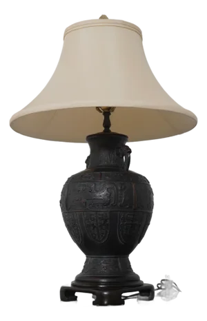 1990s Wildwood Chinese Design Bronze Urn Table Lamp