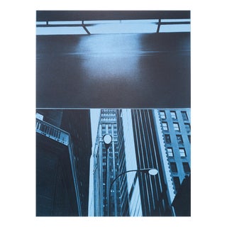 Jacques Monory, Skyscrapers, Original Signed Silkscreen Print For Sale