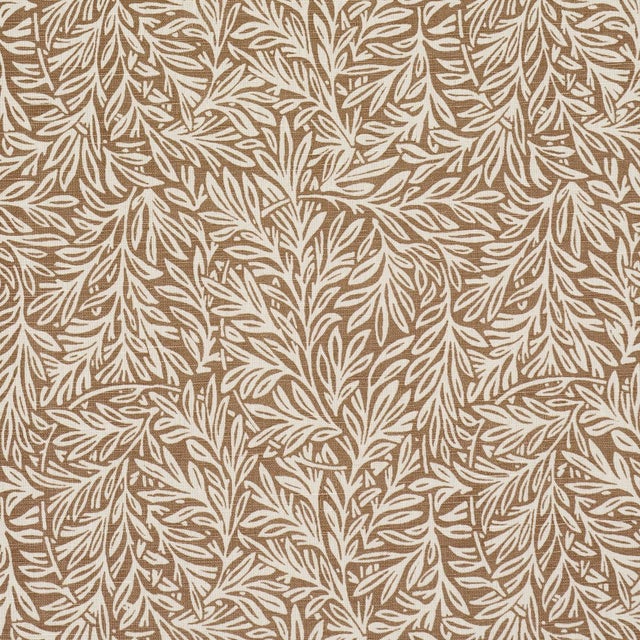 Contemporary SAMPLE - Schumacher Willow Leaf Fabric In Mocha For Sale - Image 3 of 4